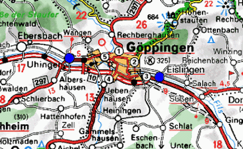 Landkarte Uhingen/Eislingen © Die Kinderherde der Firma Heiliger